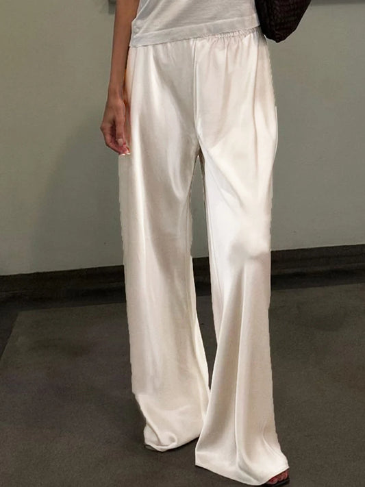 Satin Wide Leg Dress Pants